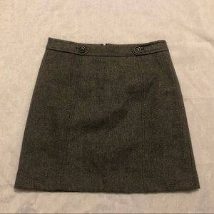 LOFT Gray Tweed Wool Shift Skirt Size 2